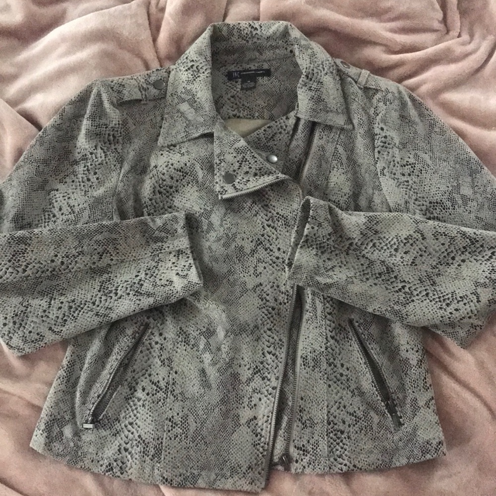 INC snakeskin Moto jacket